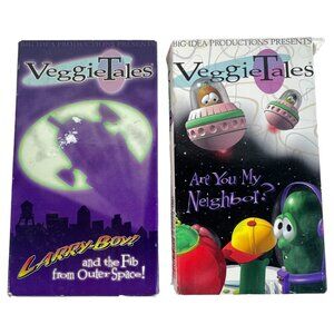 VeggieTales VHS Larry-Boy! And The Fib From Outer Space & Are You My Neighbor?